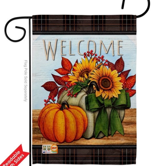 Pumpkin Bouquet Garden Flag Fall Harvest & Autumn 13 X 18.5 Double-Sided - Picture 2 of 2